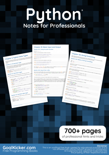 Python Notes for Professionals book