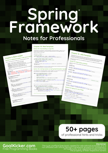 Spring Framework Notes for Professionals book