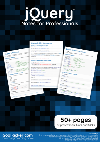 jQuery Notes for Professionals book